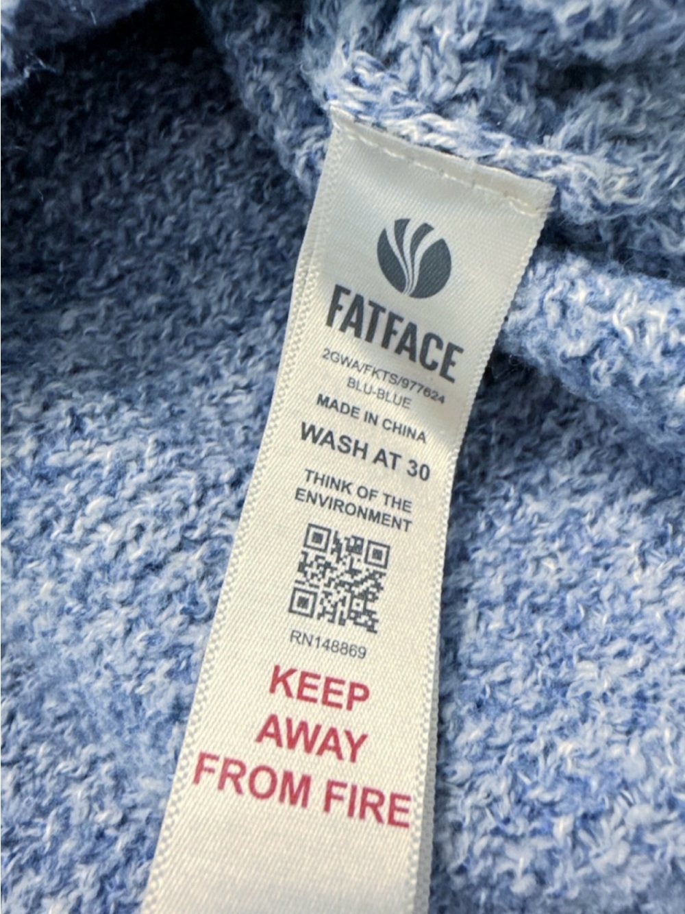 FatFace Blue Marl Knit Sweater Women’s Size 2  Cotton Blend XS - Picture 11 of 11